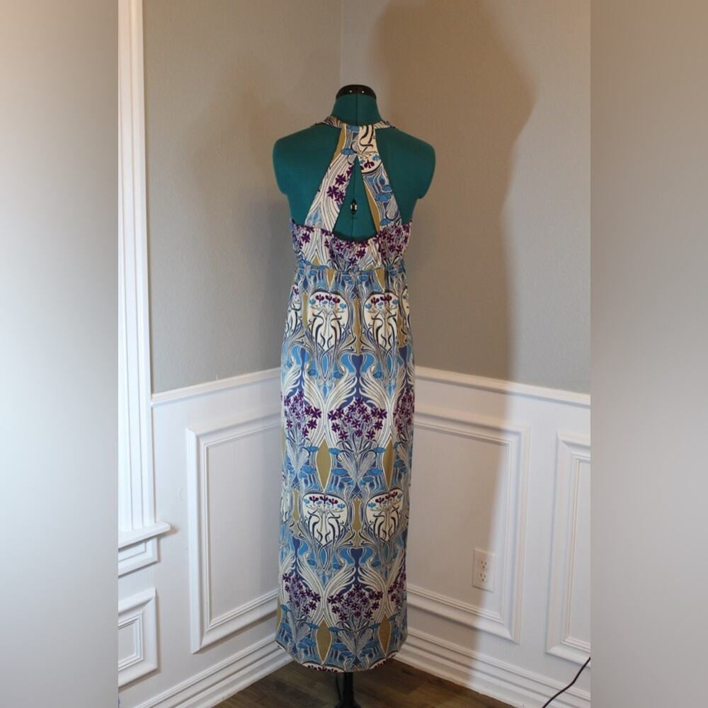 Jonathan Martin Women’s Blue Purple Art Nouveau Print Maxi Dress – Size 10 - Picture 2 of 4